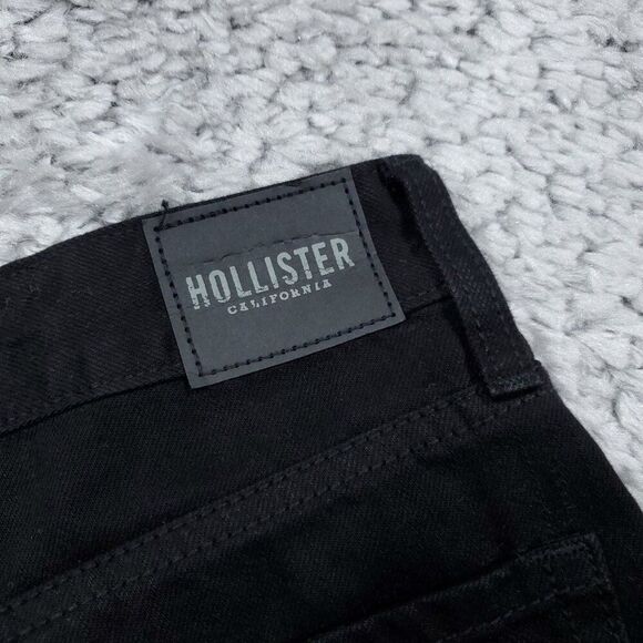 Hollister 1S High Rise Barrel Jeans Relaxed Black Pleated Front Size 25 x 23 - Picture 4 of 11